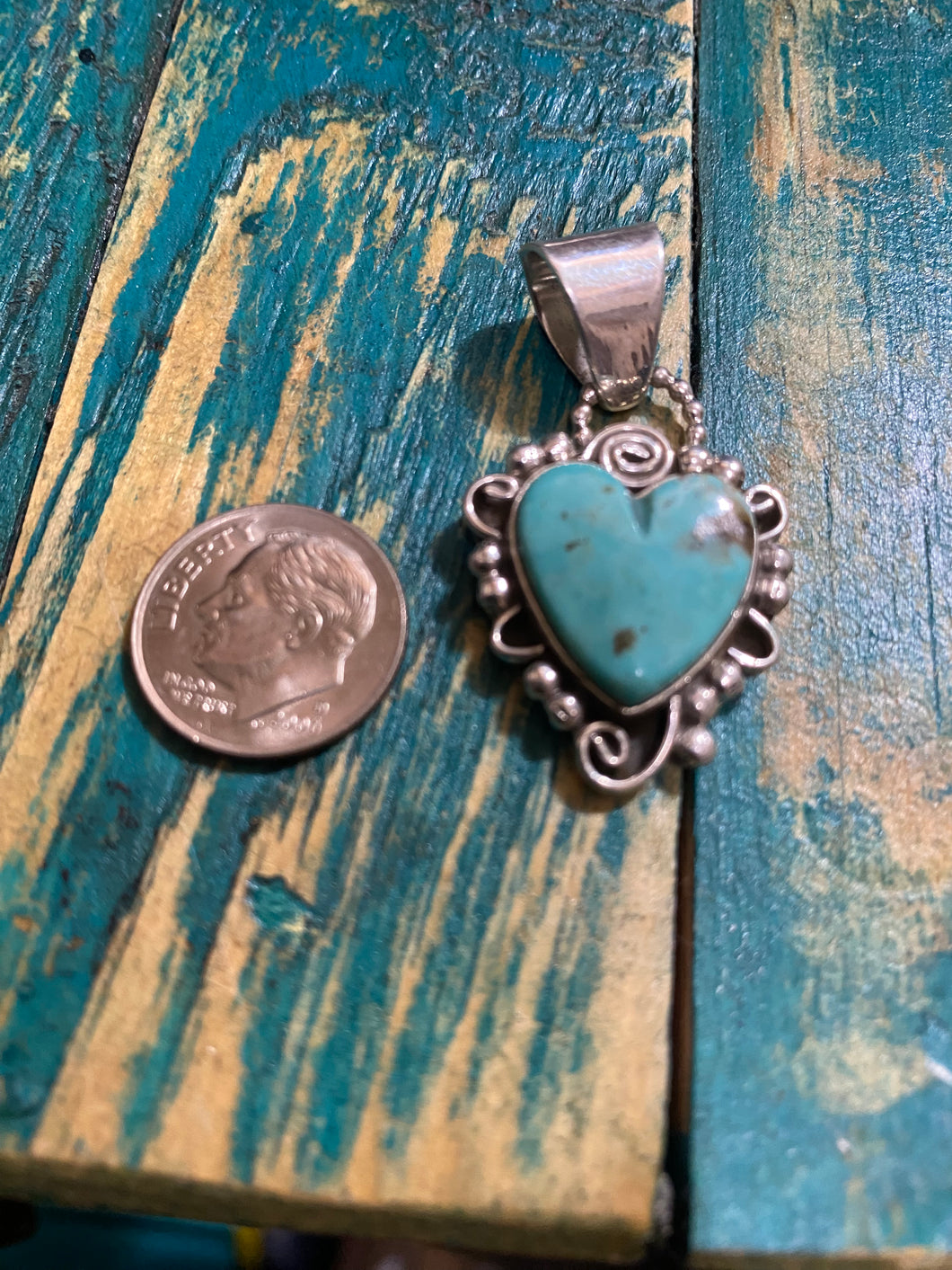 #3 turquoise heart pendant