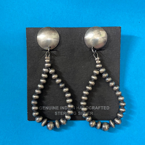 Navajo pearl teardrop hoops