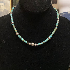 single strand Turquoise-mixed Navajo pearl Necklace.