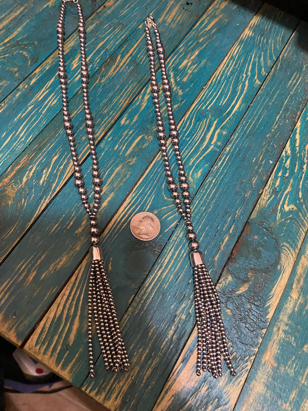 3-8 mm Navajo Pearl Tassel necklace 20 inches