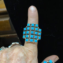 Square shaped turquoise stone ring