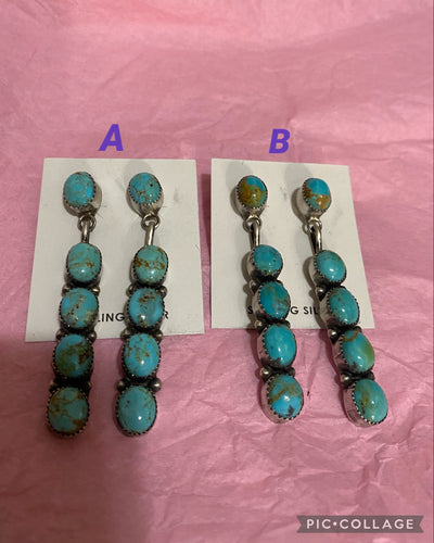 5 Kingman Stone Dangle Earrings