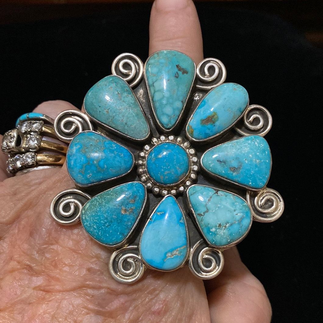 Turquoise flower bust