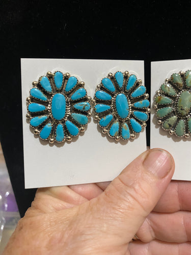Turquoise cluster earrings