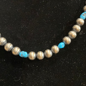 Navajo pearls and turquoise necklace 18 inches long