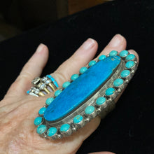 Big Turquoise Two Tone ring