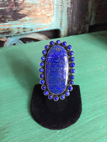 Lapis Oval Snake Eye Ring