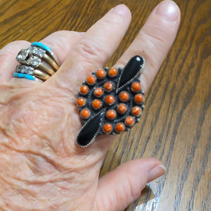 Beautiful spiny and black onyx ring