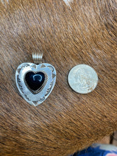 Sterling silver black onyx heart pendant