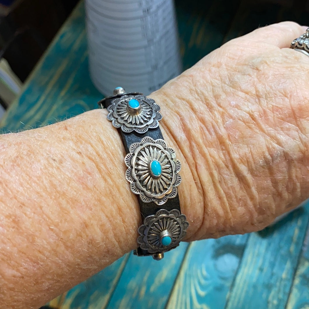 The Concho  Cluster  Turquoise bracelet