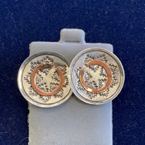 Large sterling silver woven basket earrings