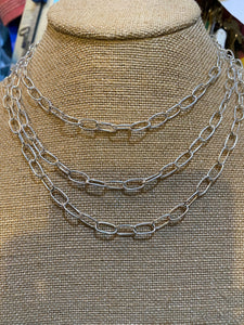 Very think link chain 16, 18 or 20 inch.  Each sold individually