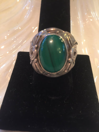 Malachite ring vintage