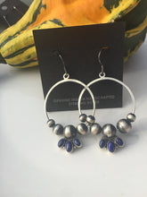 "Lapis Tear" navajo pearls and Lapis earrings