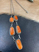 Spiny Oyster Orange 5 stone necklace