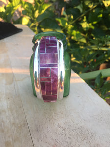 Fabulous Zuni inlay purple spiny oyster bracelet