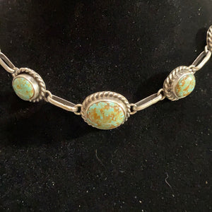 "The Angie" green turquoise choker necklace