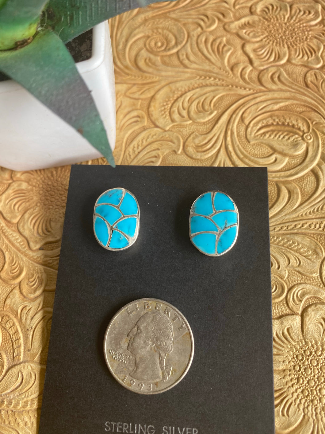Zuni inlay earrings Hallo/ Johnson