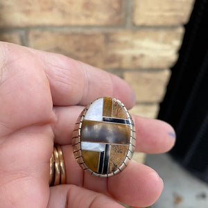 The brown inlay ring