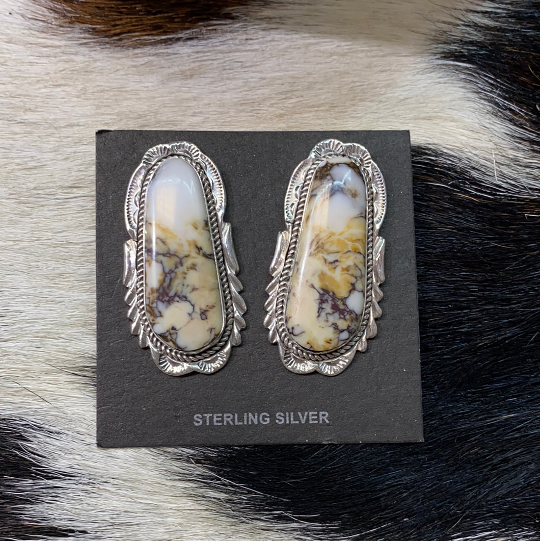 White Buffalo mega color earrings