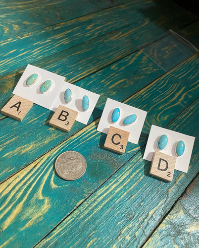 Over sized turquoise stud earrings