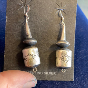 2 inch sterling silver Tube earrings