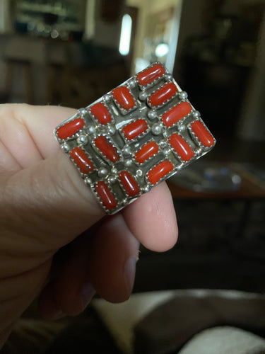 The Red Coral Square Ring
