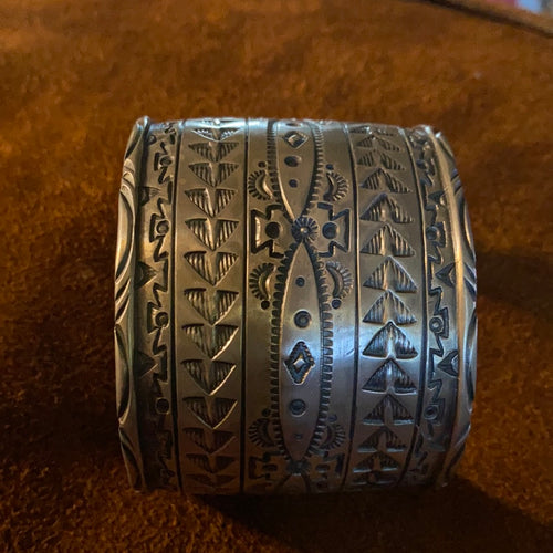 Large Heavy Tooled Bracelet