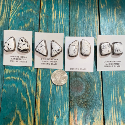 White Buffalo Turquoise post earrings