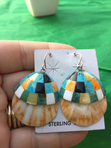 Zuni inlay shell earrinhs