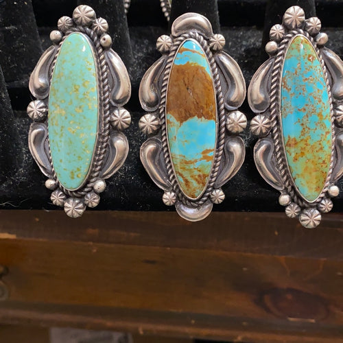 Large turquoise adjustable rings