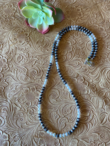 Freshwater Pearls and Navajo pearls 30in