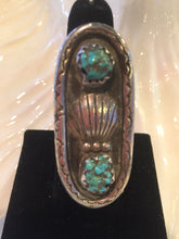 Vintage Turquoise and silver shell