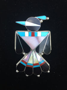 "The Zuni inlay large Thunderbird pin/ pendant