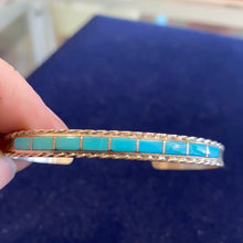 Thin turquoise stacker bracelet