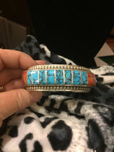 Inlay Turquoise and spiny oyster bracelet