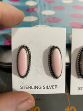 Conch pink long oval earrings