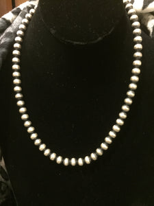 Sterling silver Navajo pearl necklace 20 inches 12 mm