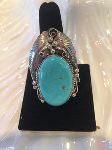 Large Kingman Turquoise ring