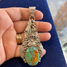 Loaded sterling silver and Turquoise pendant
