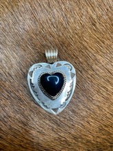 Sterling silver black onyx heart pendant