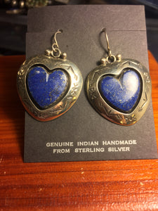 Heart shaped Lapis earrings
