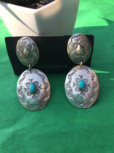 Vintage clip concho earrings