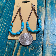 “Turquoise and Heishi bead" earrings