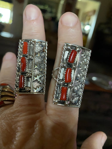 The Red Coral Rectangular ring