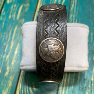 Large leather dime bracelets with snaps