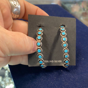 The Turquoise Snake Eyes hoops