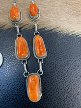 Spiny Oyster Orange 5 stone necklace