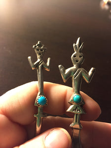 Vintage baby Kachina head fork and spoon set