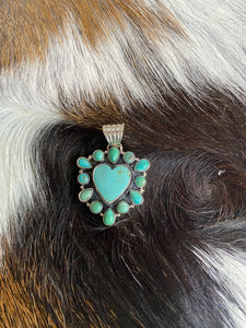 “Turquoise Heart Burst” pendant